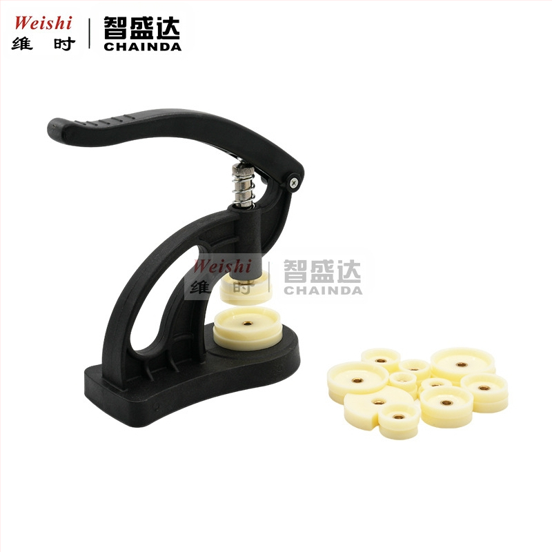 Инструмент за ремонт на часовници, ABS пластмасов преса за капак на часовник, преса за капак на часовник, 12 гумени форми