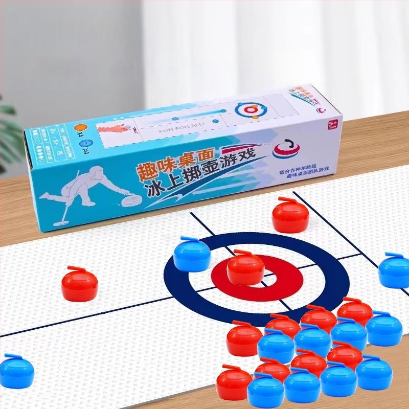 Tiktok Tendences Bērnu Galda Spēle Kērlinga Spēle Vecāku un Bērnu Interaktīva Kērlinga Ražotājs Vairumtirdzniecība 8-Ball 16-Ball ar Audumu