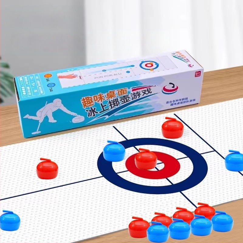 Tiktok Tendences Bērnu Galda Spēle Kērlinga Spēle Vecāku un Bērnu Interaktīva Kērlinga Ražotājs Vairumtirdzniecība 8-Ball 16-Ball ar Audumu