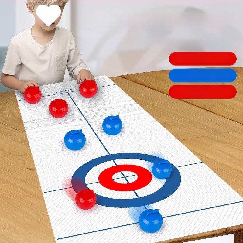 Tiktok Tendences Bērnu Galda Spēle Kērlinga Spēle Vecāku un Bērnu Interaktīva Kērlinga Ražotājs Vairumtirdzniecība 8-Ball 16-Ball ar Audumu