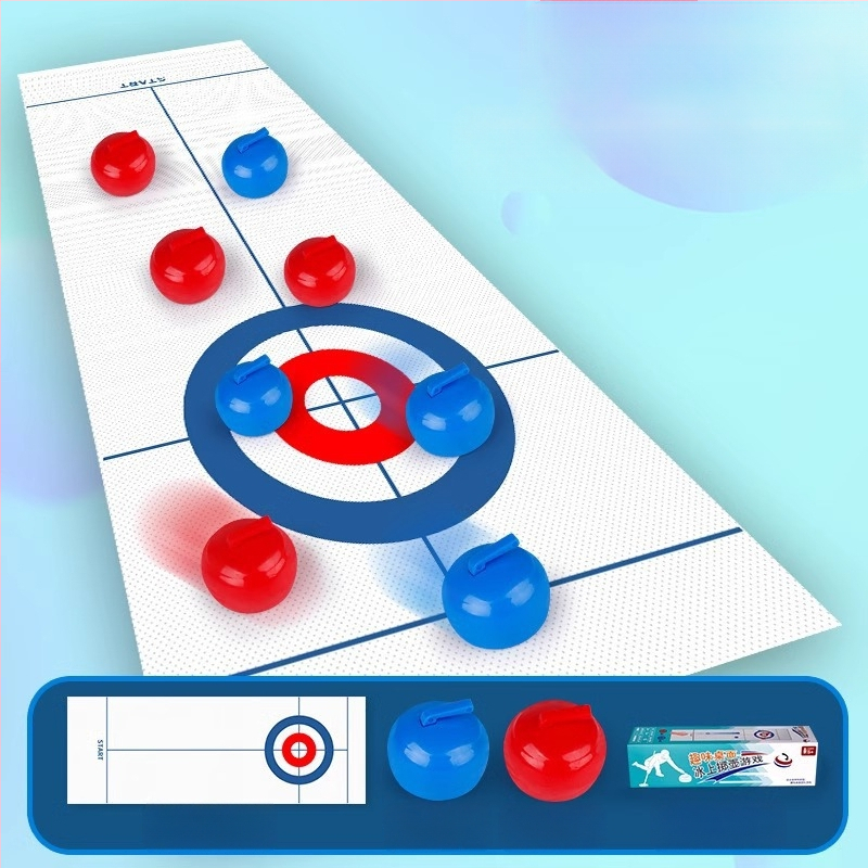 Tiktok Tendences Bērnu Galda Spēle Kērlinga Spēle Vecāku un Bērnu Interaktīva Kērlinga Ražotājs Vairumtirdzniecība 8-Ball 16-Ball ar Audumu