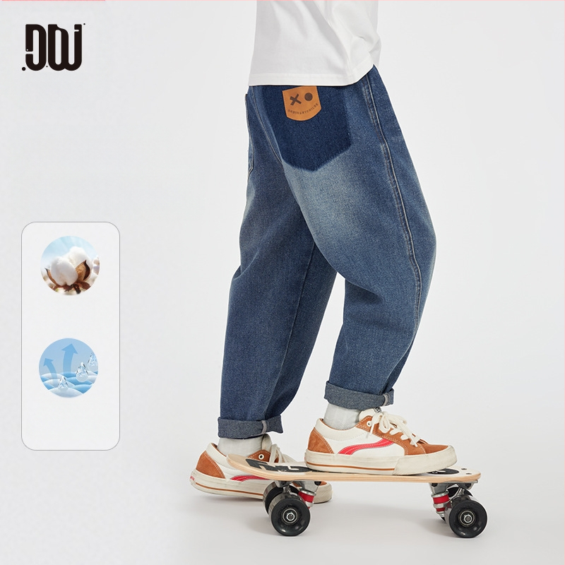 Duoduo poiste teksad 2025 kevad- ja sügisesed kõrge puuvillase pesuga pehmed mugavad laste mitmekülgsed moepüksid vabaaja jaoks