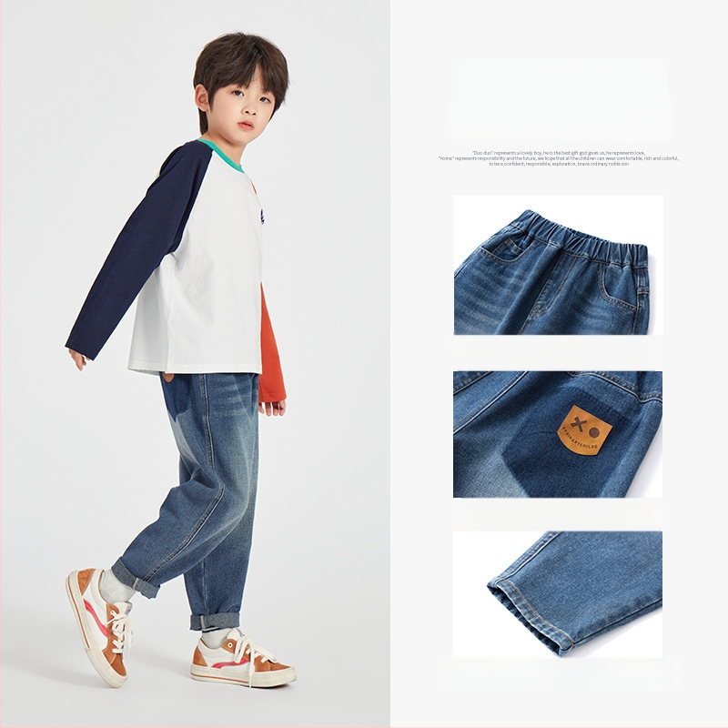 Duoduo poiste teksad 2025 kevad- ja sügisesed kõrge puuvillase pesuga pehmed mugavad laste mitmekülgsed moepüksid vabaaja jaoks