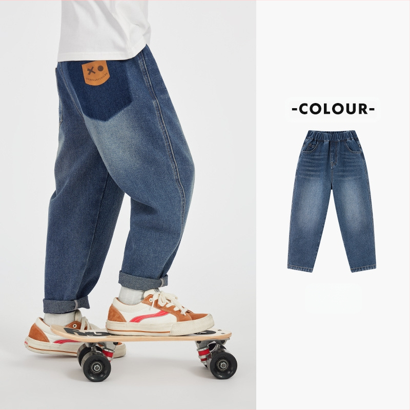 Duoduo poiste teksad 2025 kevad- ja sügisesed kõrge puuvillase pesuga pehmed mugavad laste mitmekülgsed moepüksid vabaaja jaoks