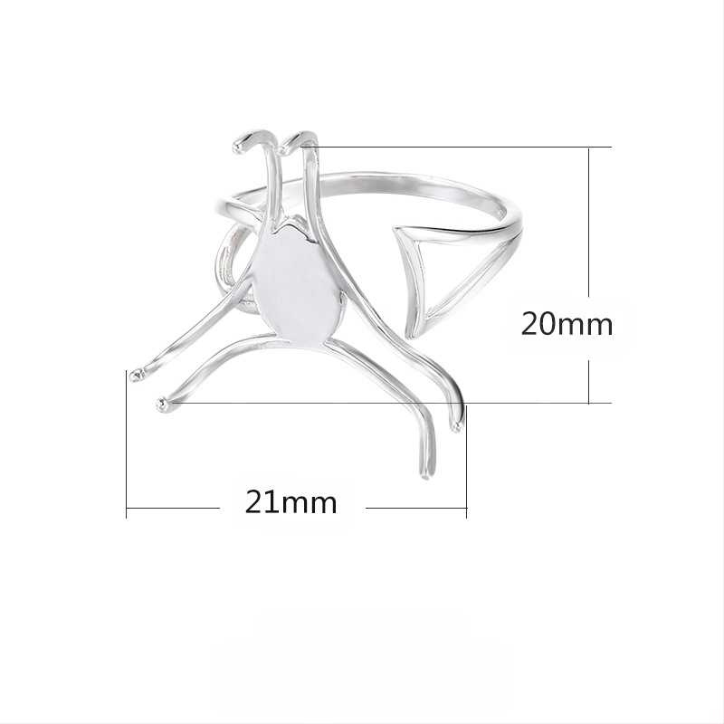 Prazan držač za prsten od 925 srebra, moderan, univerzalni, podesivi, nepravilni držač za otvaranje, DIY s pčelinjim voskom, držač za prsten od žada