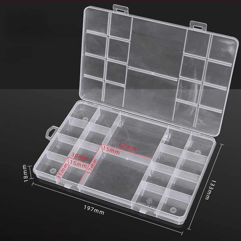 18 grotelių papuošalų aksesuarų laikymo dėžutė elektroninių dalių dėžutė techninė įranga varžtų klasifikavimo dėžutė mažų karoliukų laikymo dėžutė