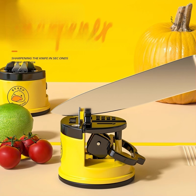 Väike kollane pardi nuga teritusvahend terituskivi majapidamise kiire nuga teritaja täisautomaatne iminapaga kööginuga kääride tööriist
