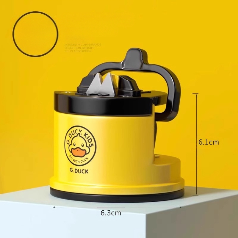 Väike kollane pardi nuga teritusvahend terituskivi majapidamise kiire nuga teritaja täisautomaatne iminapaga kööginuga kääride tööriist