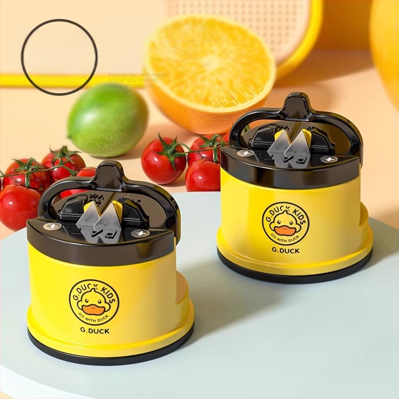 Väike kollane pardi nuga teritusvahend terituskivi majapidamise kiire nuga teritaja täisautomaatne iminapaga kööginuga kääride tööriist