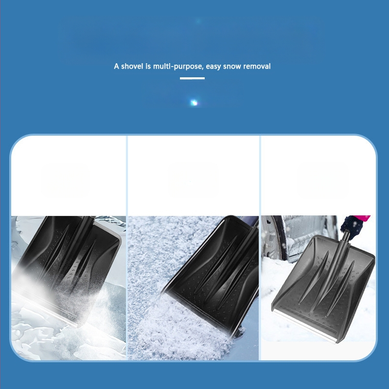 Ārējās tirdzniecības karsti pārdota plastmasas sniega lāpstas artefakts ziemas mājsaimniecības noņemama āra sniega tīrīšanas lāpstas artefakts ar garu rokturi sniega tīrīšanas lāpstas