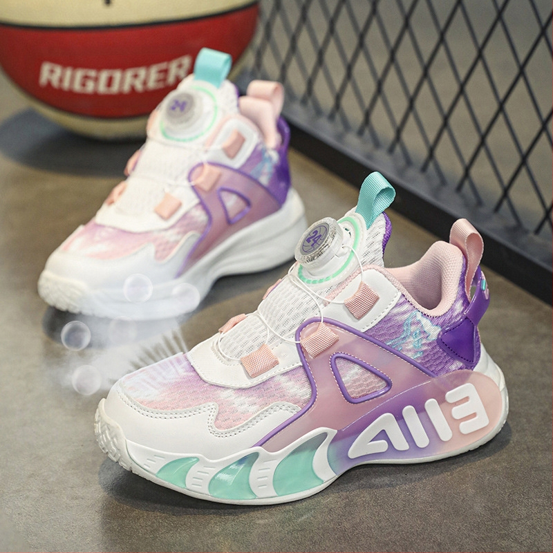Tüdrukute jalanõud 2024. aasta kevad ja sügis Uued hingavast võrgust laste tossud, libisemiskindlad, lööke neelavad pehme tallaga jooksujalatsid tüdrukutele