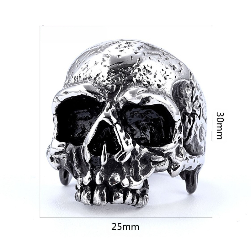 Amazonov novi europski i američki muški retro punk prsten od nehrđajućeg čelika, personalizirani prsten s lubanjom od nehrđajućeg čelika, punk