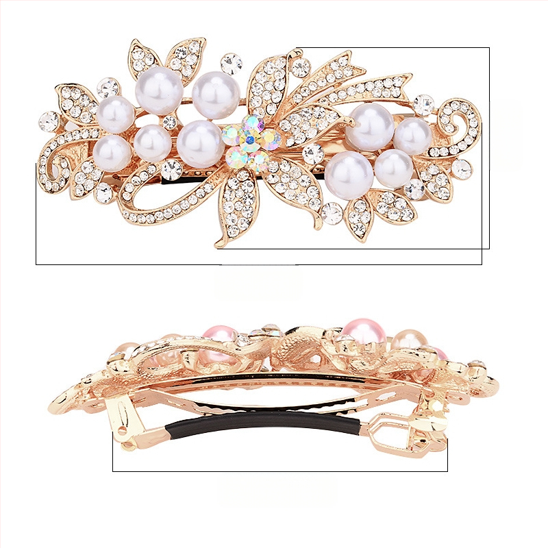 Juuksenõel Rhinestones Naiste Pea tagaküljel Ema Juuksekate Suur Moodne Kevadklamber Juukseaksessuaarid Pärl Ülaklamber Horisontaalne Klamber