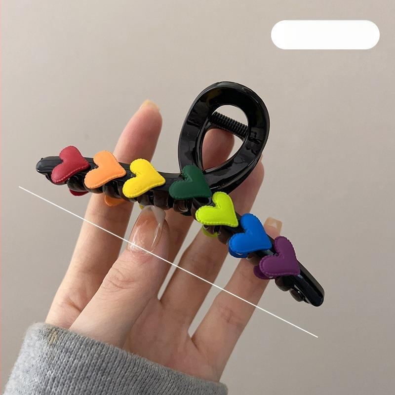 Rainbow Love Χαριτωμένη Μεγάλη Φουρκέτα Γυναικείου Κεφαλιού High Sense Grasp Clip Internet Celebrity 2023 Νέο Κλιπ Shark