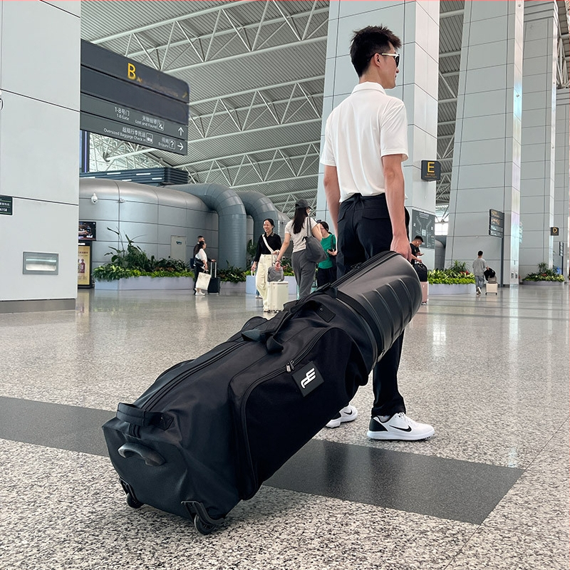 „Playeagle“ naujas golfo krepšys su kietu apvalkalu, languotu krepšio užvalkalu, kelioninis krepšys su skriemuliais