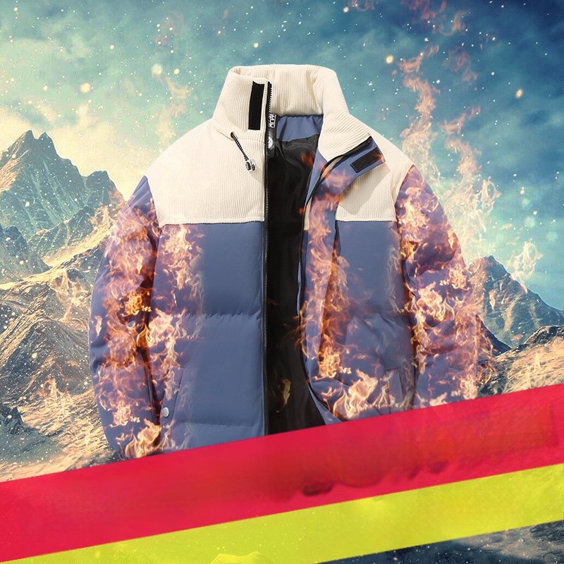 Детско памучно палто за есен и зима Ново ватирано удебелено памучно палто с яка стойка, момчешко памучно яке, красиво памучно палто от една част, доставка