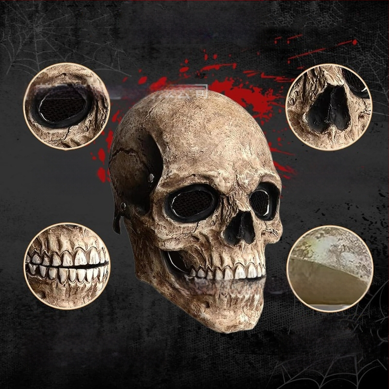 Череп Ghost Knight Jack клоун разкъсана маска Хелоуин ужас уста подвижни шапки от фабрика директни продажби