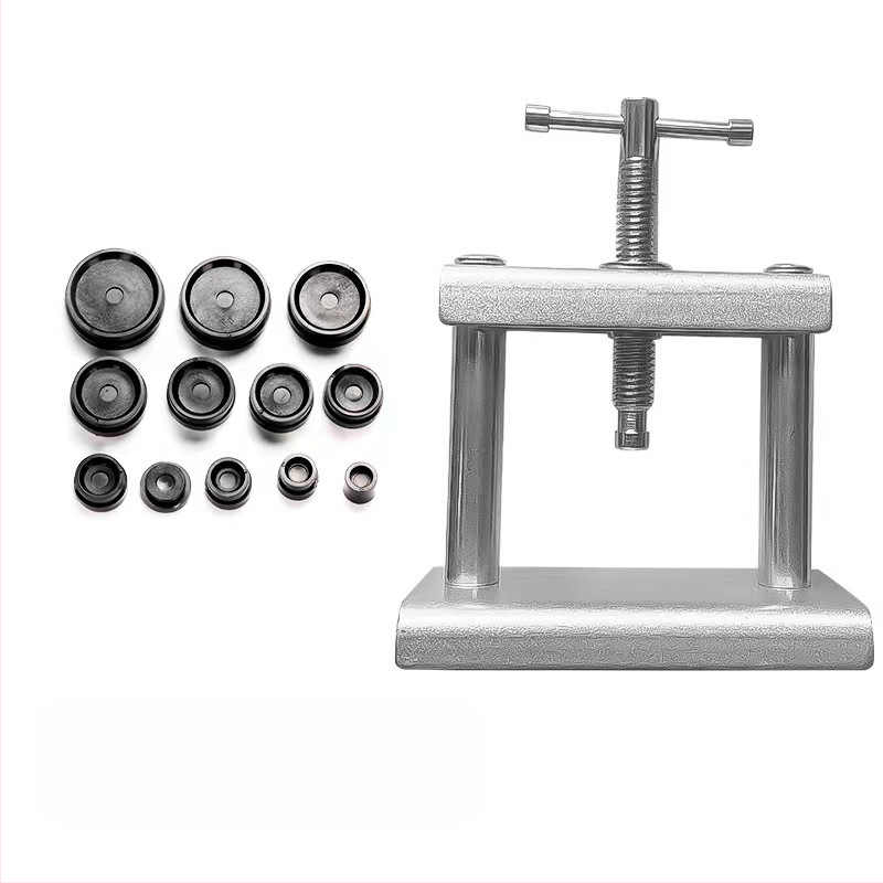 Инструменти за ремонт на часовници, проста желязна скоба, настолен капак, механична машина за капачки на кварцови часовници, инструмент за смяна на батерията на задния капак