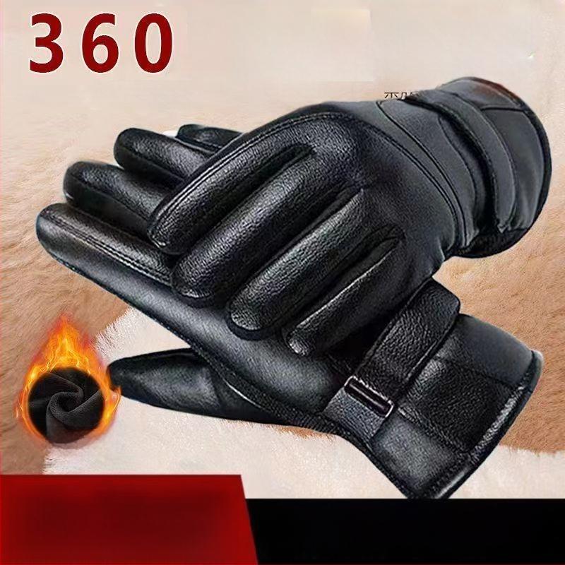 [Pirmojo sluoksnio ožkos odos] Aksominės, sustorintos, šiltos pirštinės, žieminės, jutiklinio ekrano, neslystančios pirštinės motociklams ir važiavimui dviračiu