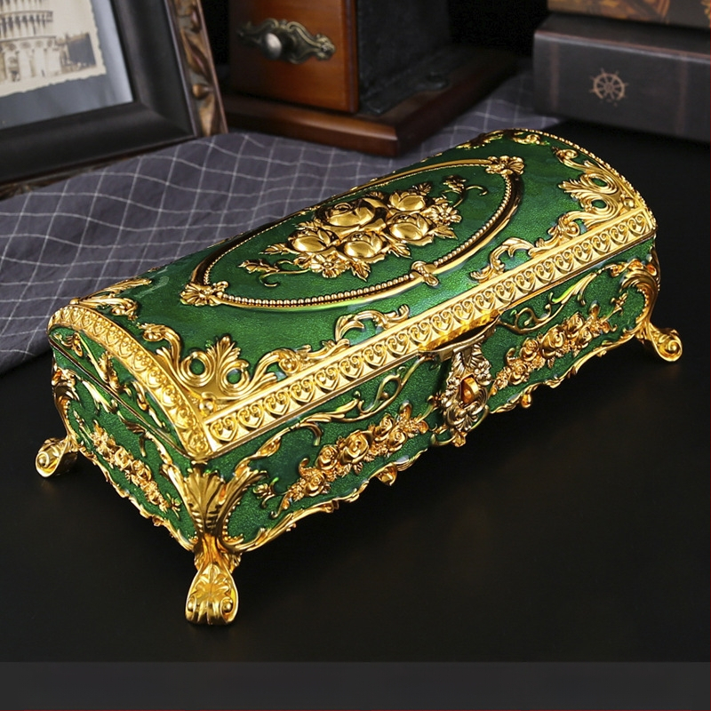 Europietiško stiliaus išskirtinė papuošalų dėžutė, aukštos klasės baldai, vintažinė laikymo dėžutė, klasikinė papuošalų dėžutė, kūrybinga prabangi papuošalų dėžutė