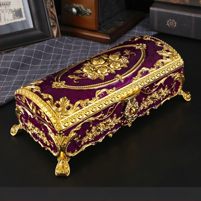 Europietiško stiliaus išskirtinė papuošalų dėžutė, aukštos klasės baldai, vintažinė laikymo dėžutė, klasikinė papuošalų dėžutė, kūrybinga prabangi papuošalų dėžutė