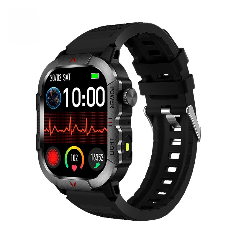 Prekogranični novi elektronički pametni sat za sportove na otvorenom, veliki zaslon, Bluetooth poziv, vodootporni pedometar, praćenje otkucaja srca