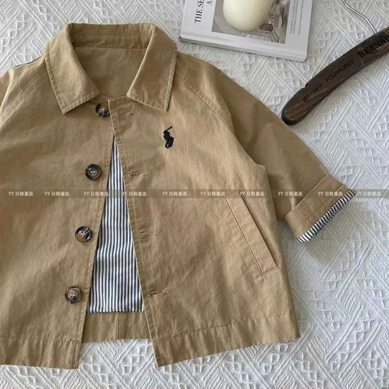 Dječja vjetrovka u čistim bojama, proljeće i jesen 2024., novi stil, vjetrovka srednje duljine za dječake i djevojčice, moderna