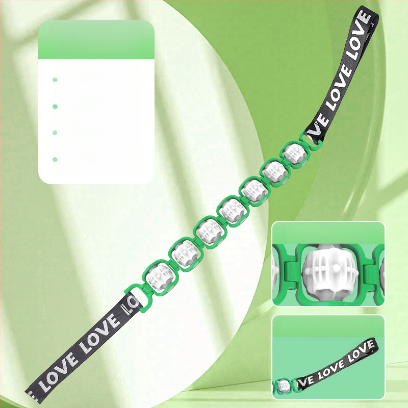 Daugiafunkcis masažuoklis su nuimamu voleliu, skirtas gilinti meridianus, atviras pečių plotis, rankinis volelis nugarai