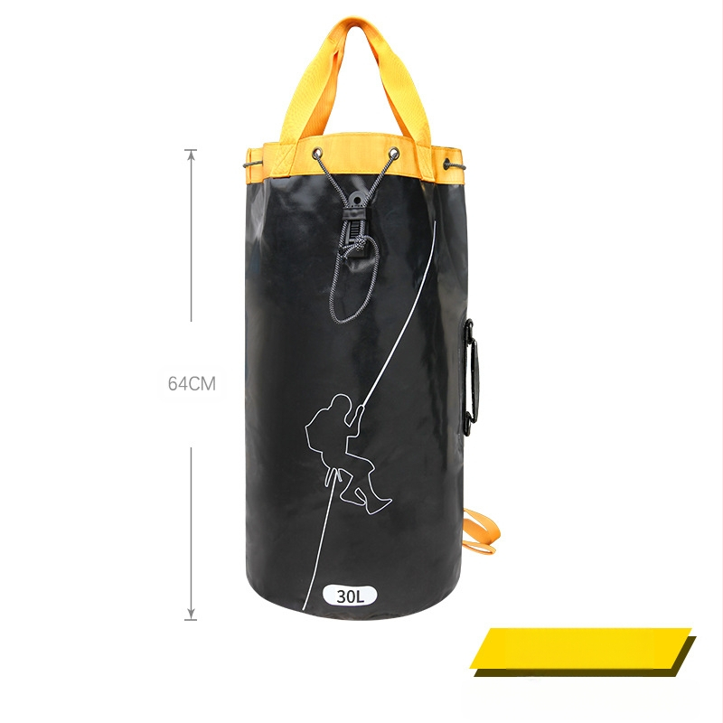 Pārrobežu karsti pārdota āra sporta virvju uzglabāšanas soma alpīnismam, klinšu kāpšanas soma, salokāma plecu virvju soma, upes mugursoma