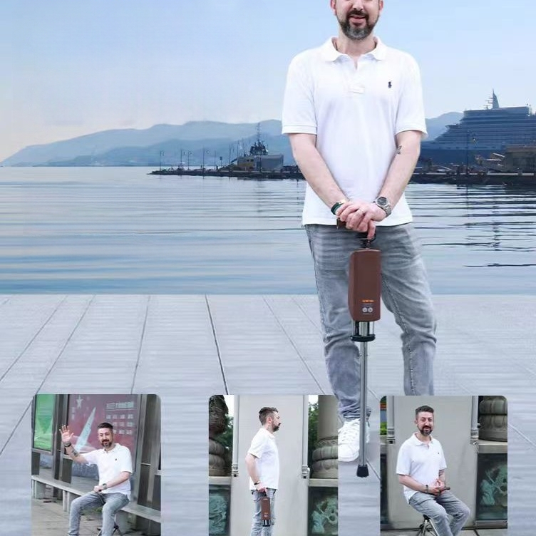 Prenosné multifunkčné skladacie barle CrossBorder Ultra-Light, protišmykové chodítko, skladacia stolička pre seniorov, prenosné chodítko pre seniorov, na ktorom môže sedieť.