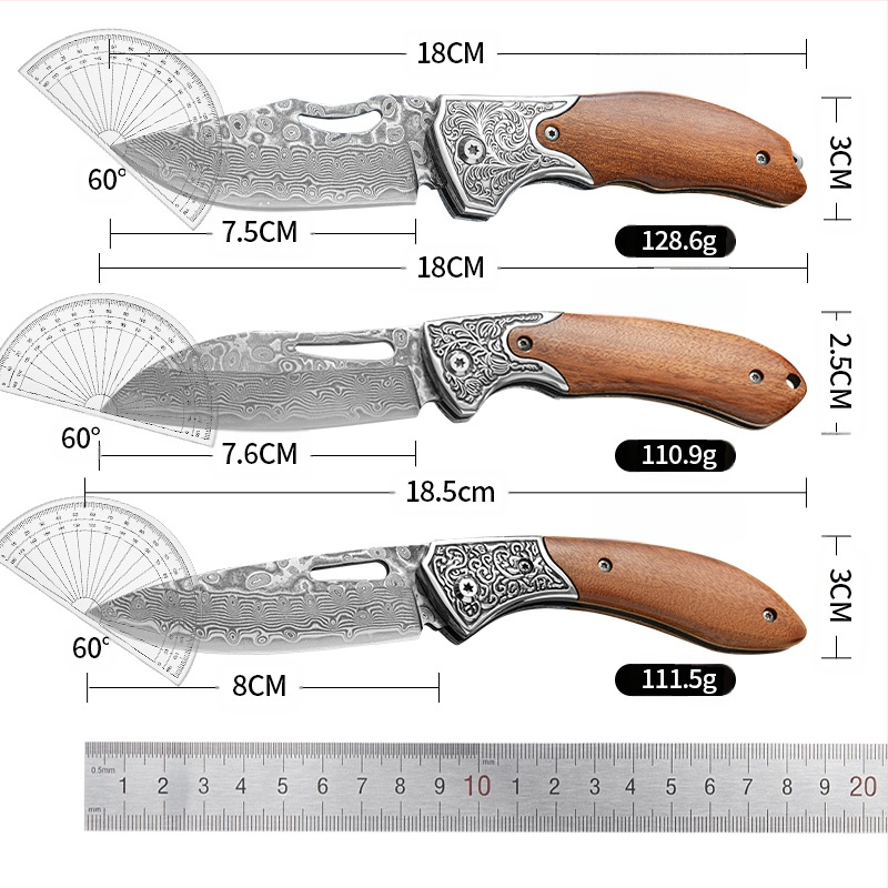 Õues kasutatav voltimisnuga 67-kihiline Damaskuse voltimisnuga kaasaskantav multifunktsionaalne nuga majapidamispuuviljakoorija Amazon