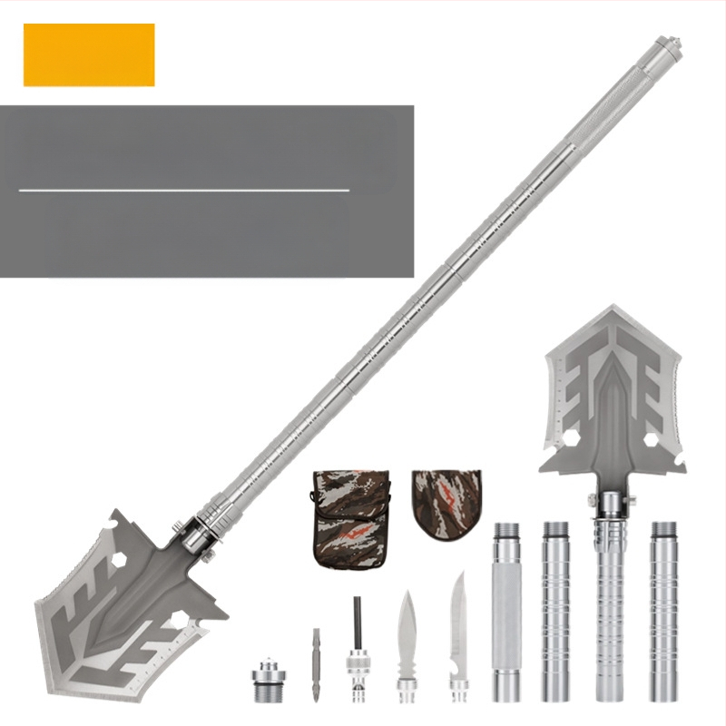 Kempingo daugiafunkcis atidarytuvas, lauko kempingo, žvejybos, automobilio kastuvas, mangano plieno sulankstomas armatūros įrankių kastuvas