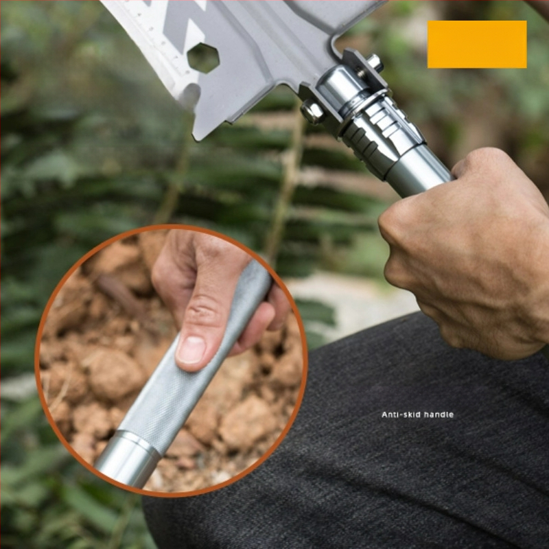 Kempingo daugiafunkcis atidarytuvas, lauko kempingo, žvejybos, automobilio kastuvas, mangano plieno sulankstomas armatūros įrankių kastuvas