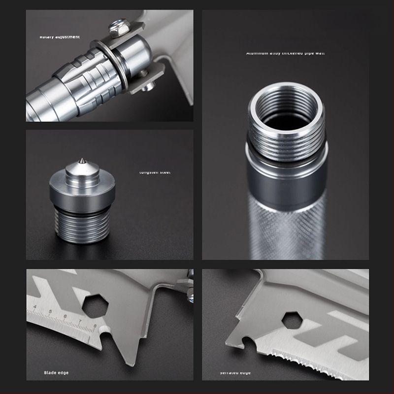 Kempingo daugiafunkcis atidarytuvas, lauko kempingo, žvejybos, automobilio kastuvas, mangano plieno sulankstomas armatūros įrankių kastuvas