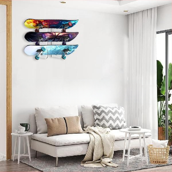 1 чифт акрилни стойки за скейтборд, стенен монтаж, хоризонтална стойка за съхранение на скутери, стойка за лонгборд