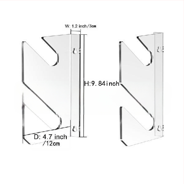 1 чифт акрилни стойки за скейтборд, стенен монтаж, хоризонтална стойка за съхранение на скутери, стойка за лонгборд