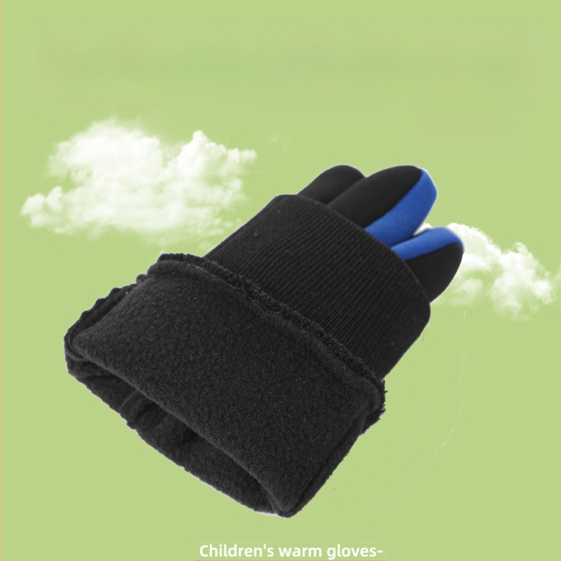Vaikiškos pirštinės berniukams, atsparios vėjui, slidinėjimui, sniegui, vandeniui, su vilnos pamušalu, neslystančios, šiltos žieminės berniukų dviračių pirštinės