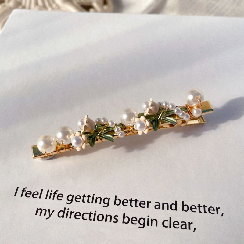 Peen käsitsi valmistatud superhaldjas suvine Mori stiilis haaratsklamber suurte pärlitega juuksenõel pea tagaküljele