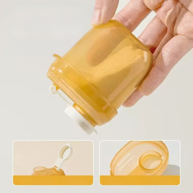 Nešiojama pieno miltelių dozavimo dėžutė naudojimui kelyje, vieno skyriaus maisto indas kūdikių ryžių dribsnių laikymui