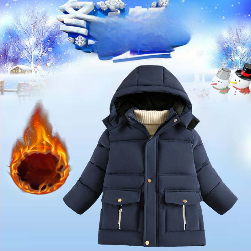 Dječja perjana jakna za dječake, srednje duljine, nova zimska muška, ženska, srednje duljine, uskog kroja, zadebljana, topla, u zapadnjačkom stilu