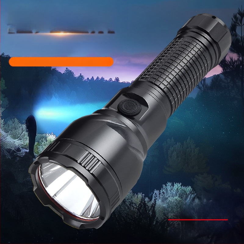 Tugeva valgusega taskulamp, üliere, pika ulatusega, suure võimsusega, ülipika aku tööeaga, laetav, matkamiseks mõeldud avariivalgustusega taskulamp