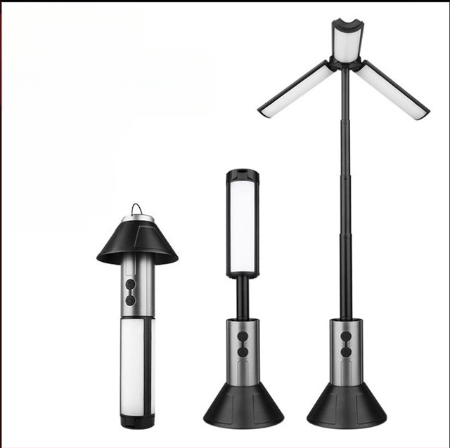 Трансгранична силна светлина с трилистна COB къмпинг светлина с магнит, може да изведе сгъваема скоба, многофункционална външна работна светлина