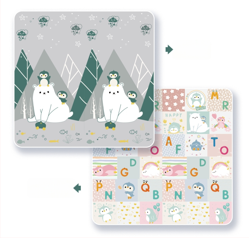 Kūdikio ropojamasis kilimėlis, sutirštintas putplasčio kilimėlis, saugi medžiaga, be kvapo, atsparus aliejui, apsauga nuo užsiteršimo, lengvai valomas, sulankstomas ir sandėliuojamas