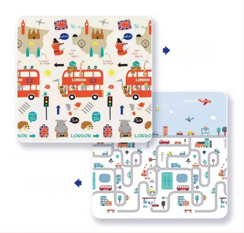 Kūdikio ropojamasis kilimėlis, sutirštintas putplasčio kilimėlis, saugi medžiaga, be kvapo, atsparus aliejui, apsauga nuo užsiteršimo, lengvai valomas, sulankstomas ir sandėliuojamas