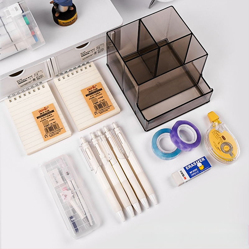 Daudzfunkcionāls akrila galda pildspalvu turētājs, lielas ietilpības, studentu biroja mobilā tālruņa turētājs, kancelejas preču glabāšanai, radoša uzglabāšana