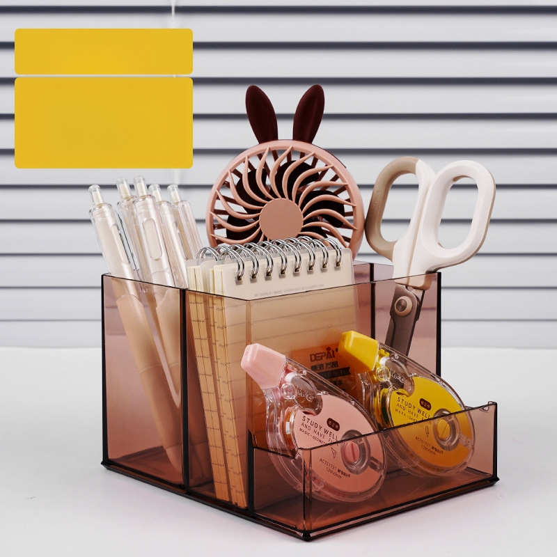 Daudzfunkcionāls akrila galda pildspalvu turētājs, lielas ietilpības, studentu biroja mobilā tālruņa turētājs, kancelejas preču glabāšanai, radoša uzglabāšana