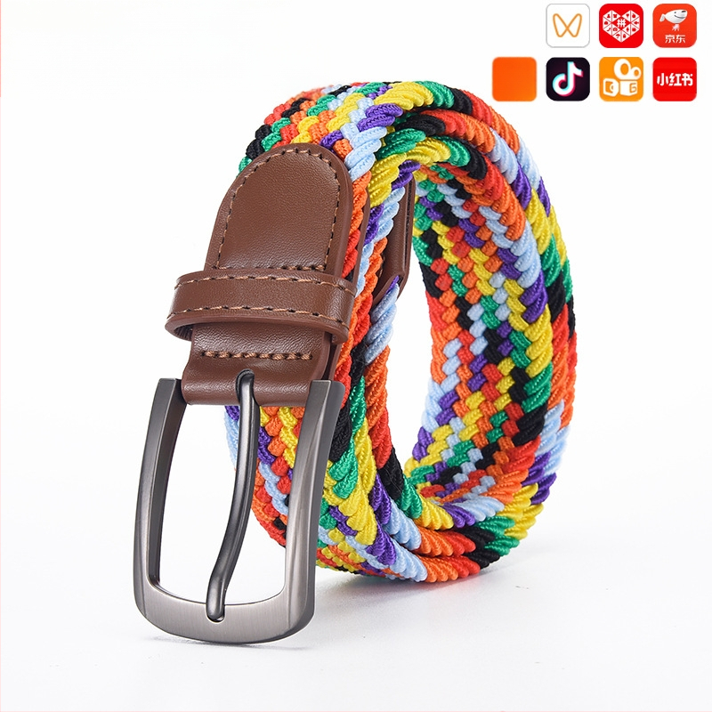 2025. aasta uus elastne kootud venivöö meestele ja naistele, mittepinguldav lõuendivöö, auguta sulamist nööpnõelaga pandlaga püksivöö