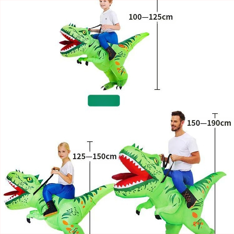 Хелоуин езда на динозавър реквизит двоен гребен Дракон надуваеми дрехи за представление забавни реквизити езда двоен гребен Дракон надуваеми дрехи