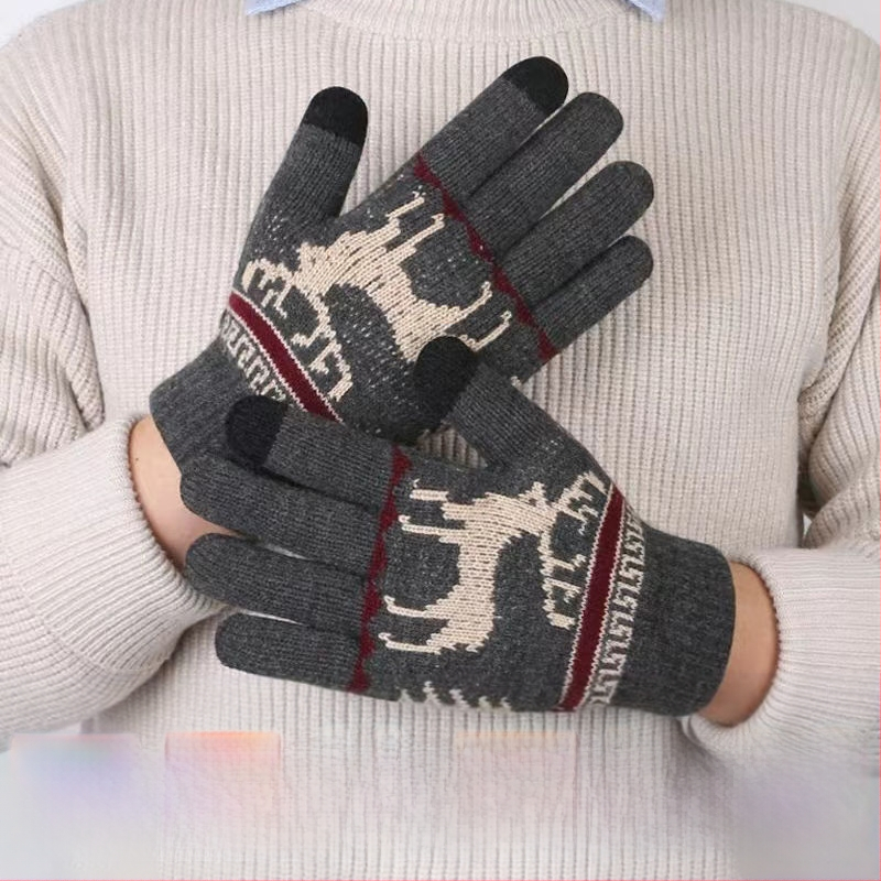 Ziemas biezi jāšanas dubultie cimdi ar flīsa oderi vilnas cimdi vairumtirdzniecības cimdi silti, auksti, silti, ar flīsa oderi