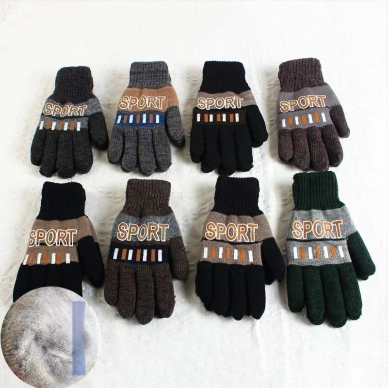 Ziemas biezi jāšanas dubultie cimdi ar flīsa oderi vilnas cimdi vairumtirdzniecības cimdi silti, auksti, silti, ar flīsa oderi